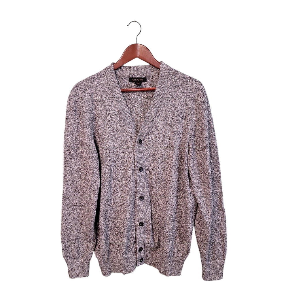 Lachlan British Style Mens Preppy Cotton Business Causal‎ Cardigan Size Large